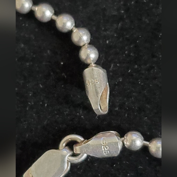 925 Italy Sterling Silver Beaded Necklace - Picture 10 of 15